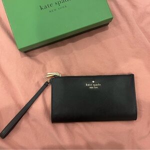 Kate Spade Black Leather Wristlet
